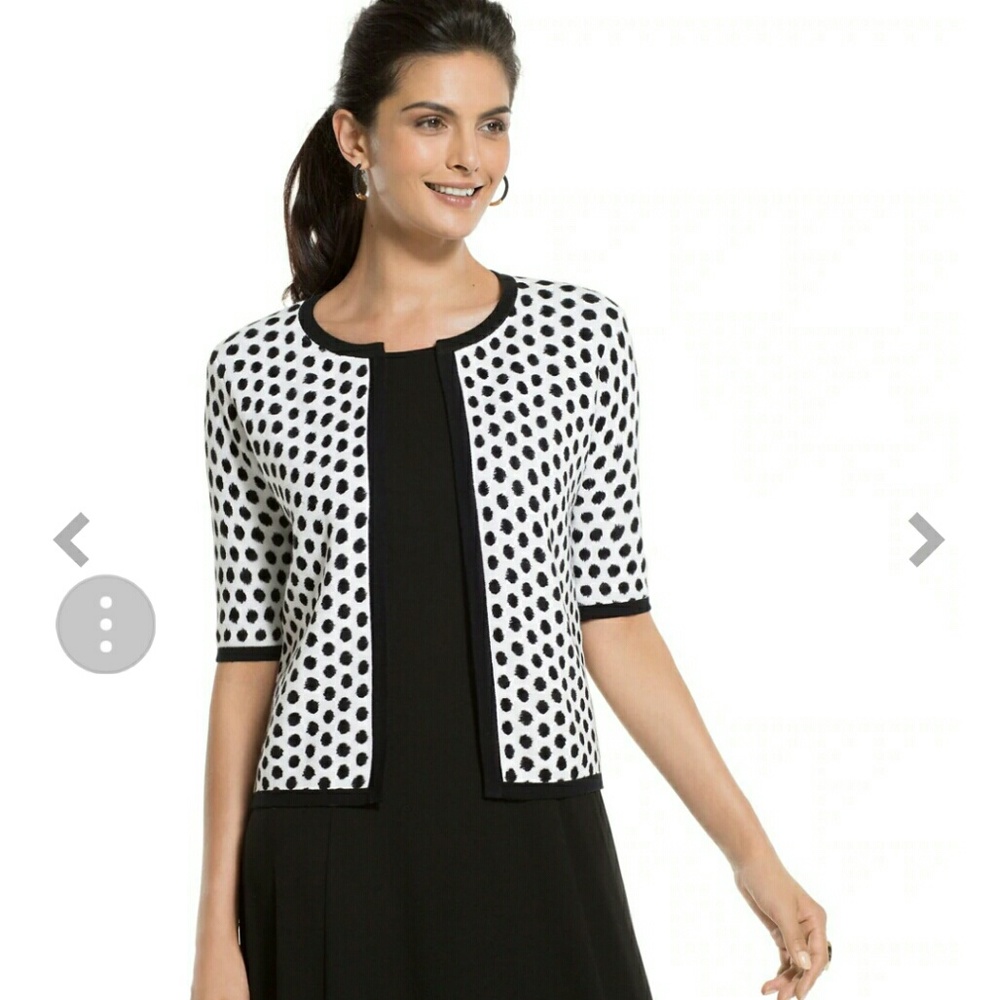 CHICOS Sandra Polka-dot Cardigan , NWT , 20